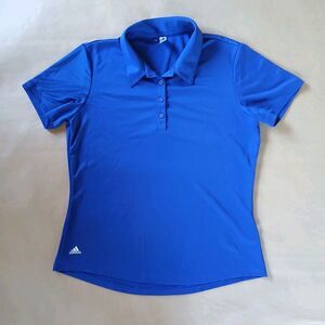 Adidas Polo Shirt Women’s Size M Blue Golf Tennis Activewear Athleisure